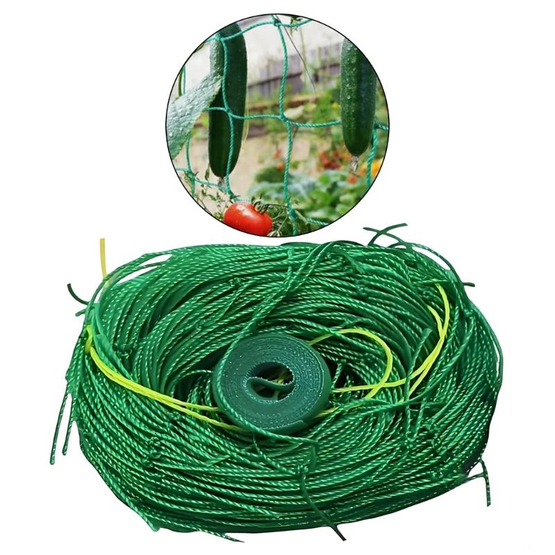 Home Growing Support Net for Cucumbers and Climbing Vegetables, Green Plastic Garden Net for Guided Daily Growth