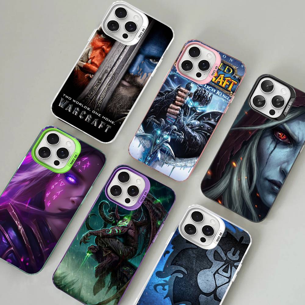 W-World Of W-Warcraft Game Retro Phone Case For IPhone 16 15 14 13 12 11 Pro Max 17 Plus Colorful Cover