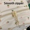 2025 New Japanese Floral White School Backpack – Cute Nylon Rucksack for Teenage Girls, Women's Book Bag, Student School Bags