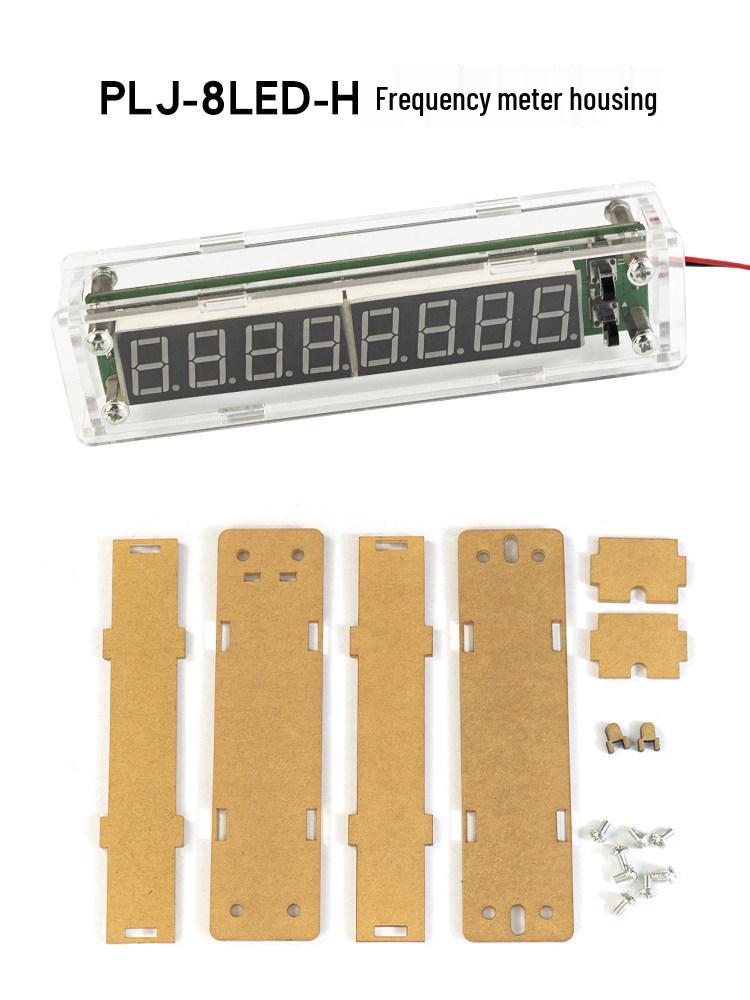 PLJ-8LED-H Frequency Counter Enclosure: Clear Protective Case for 0.1MHz~1000MHz Frequency Module.