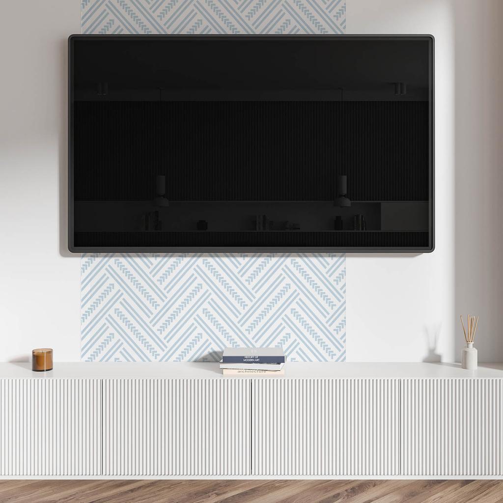 Vinyl Wall Panel for Modern Interior Decoration 100x50 Cm Zigzag Pattern with Lines