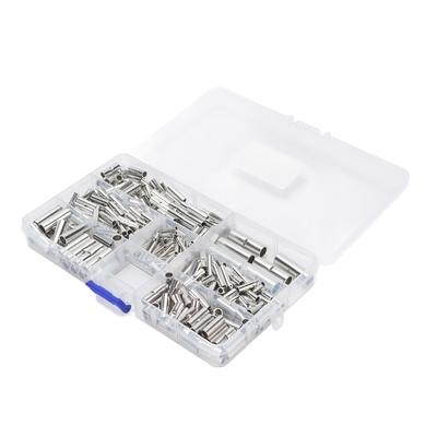 380PCS Non Insulated Butt Connectors Tinned Copper Uninsulated Wire Butt Splice Connectors for 26