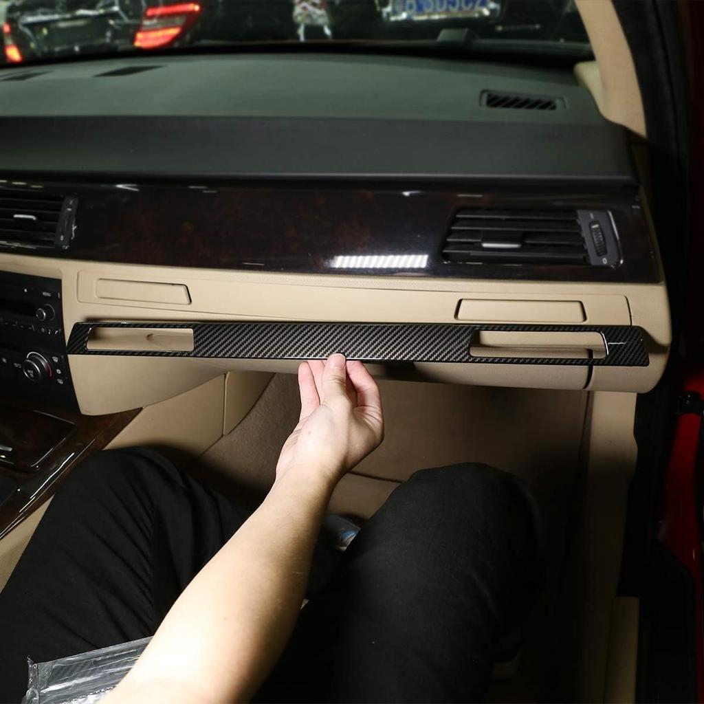 ABS Carbon Fiber Dashboard Cup Holder Decoration Strips Trim Stickers 3pc for BMW 3 Series E90 2005-2012 Car Accessoires