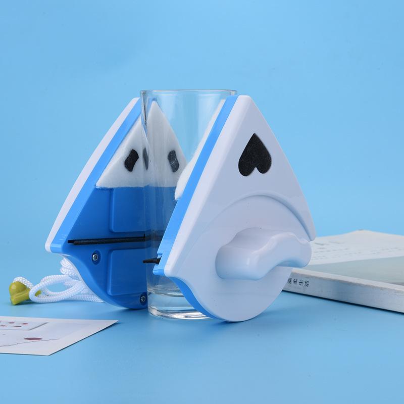 Double-sided Glass Window CleanerTriangular Double-sided Magnetic Glass Cleaner Glass Scraper