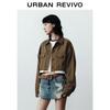 UR Women's Retro Color-block Faux Two-piece Jacket