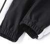 2Pcs/Set Men Sportswear Set Patchwork Color Stand Collar Long Sleeve Zipper Placket Jacket Elastic Waistband Drawstring