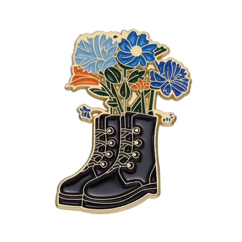 Romantic Flower Series Enamel Pin Cartoon Anime Series Brooches For Women Lapel Clothing Badge On Backpack Fashion Jewelry Gifts