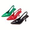 Women Sandals 2026 Spring New Brand Woman Slingback Shoes Fashion Ladies High Heels Elegant Med Heel Pointed Toe Slip on Sandal