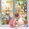 Osterhase statische Haftfolien Niedliche Fensterdekoration für Glastüren Heim-Festdekoration