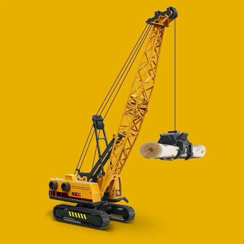 1:55 Simulation Engineering Vehicle Toy Excavator Demolition Machine Grab Stone Machine Grab Wood Crane Model Car Toys