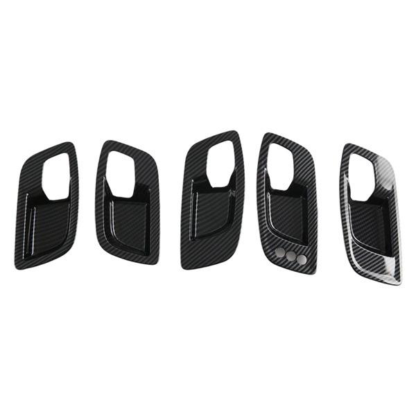 5-Color ABS Carbon Fiber Inner Door Handle Bowl Cover Trim