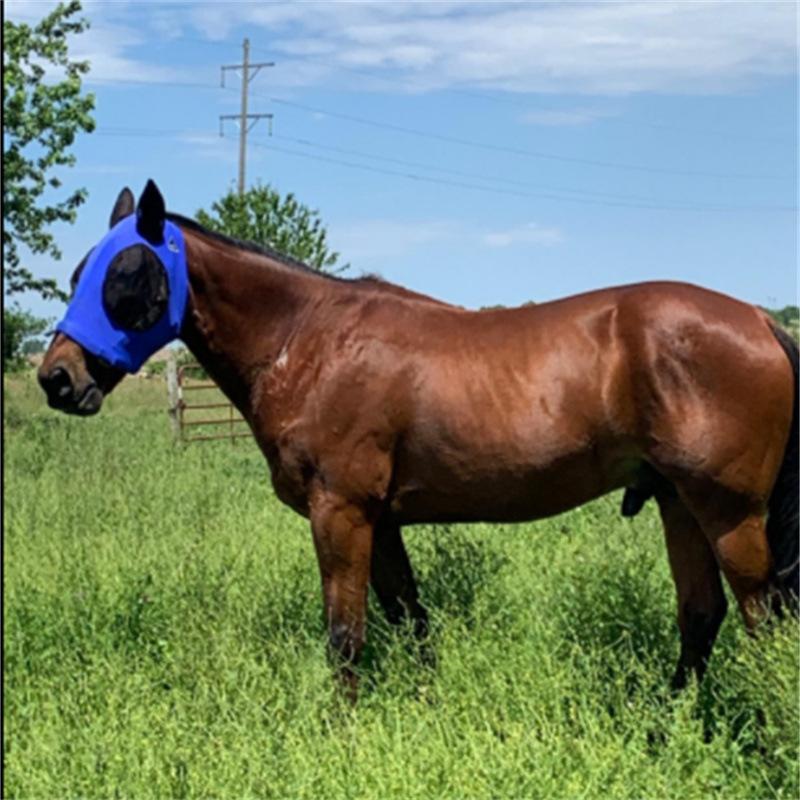 Breathable Horse Mask Insect Fly Protection Equine Gear Equestrian Supplies Durable Comfortable Fit Mosquito Shield For Horses