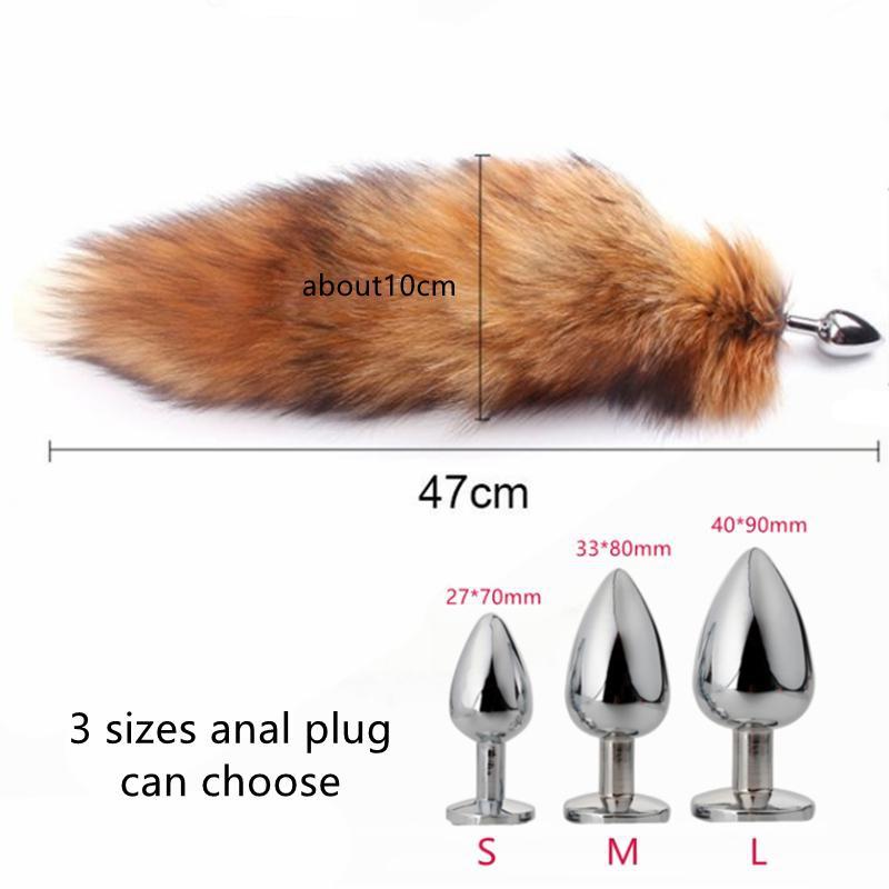 Fox Tail Anal Plug Metal Butt Plug Animal Cosplay Massage Product