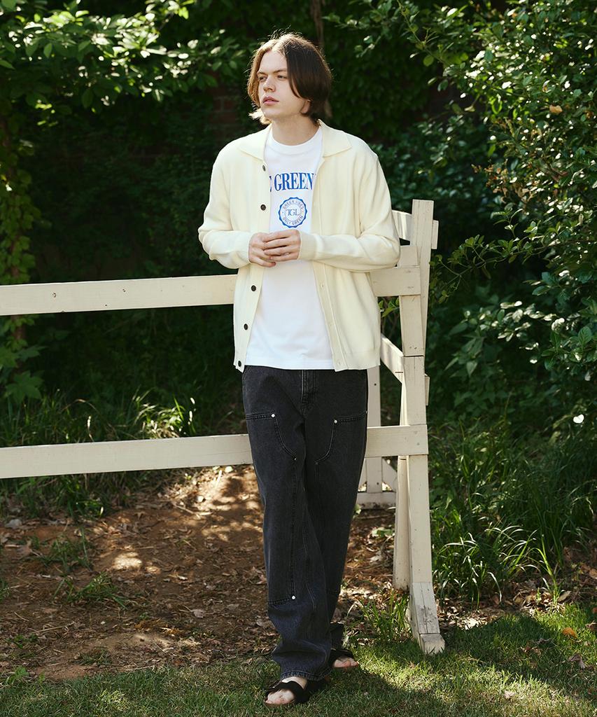 The Green Lab Collared Knit Cardigan [Ivory]