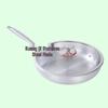 304 Stainless Steel Non-Stick Wok - Flat-Bottomed, No Coating, Low-Smoke, Three-Layer Cookware