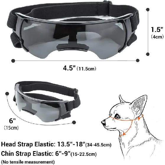 Hundebrille für kleinen Hund Hündchen-Brille mit verstellbaren Riemen Anti-UV Hunde-Sonnenbrille Winddichter Augenschutz