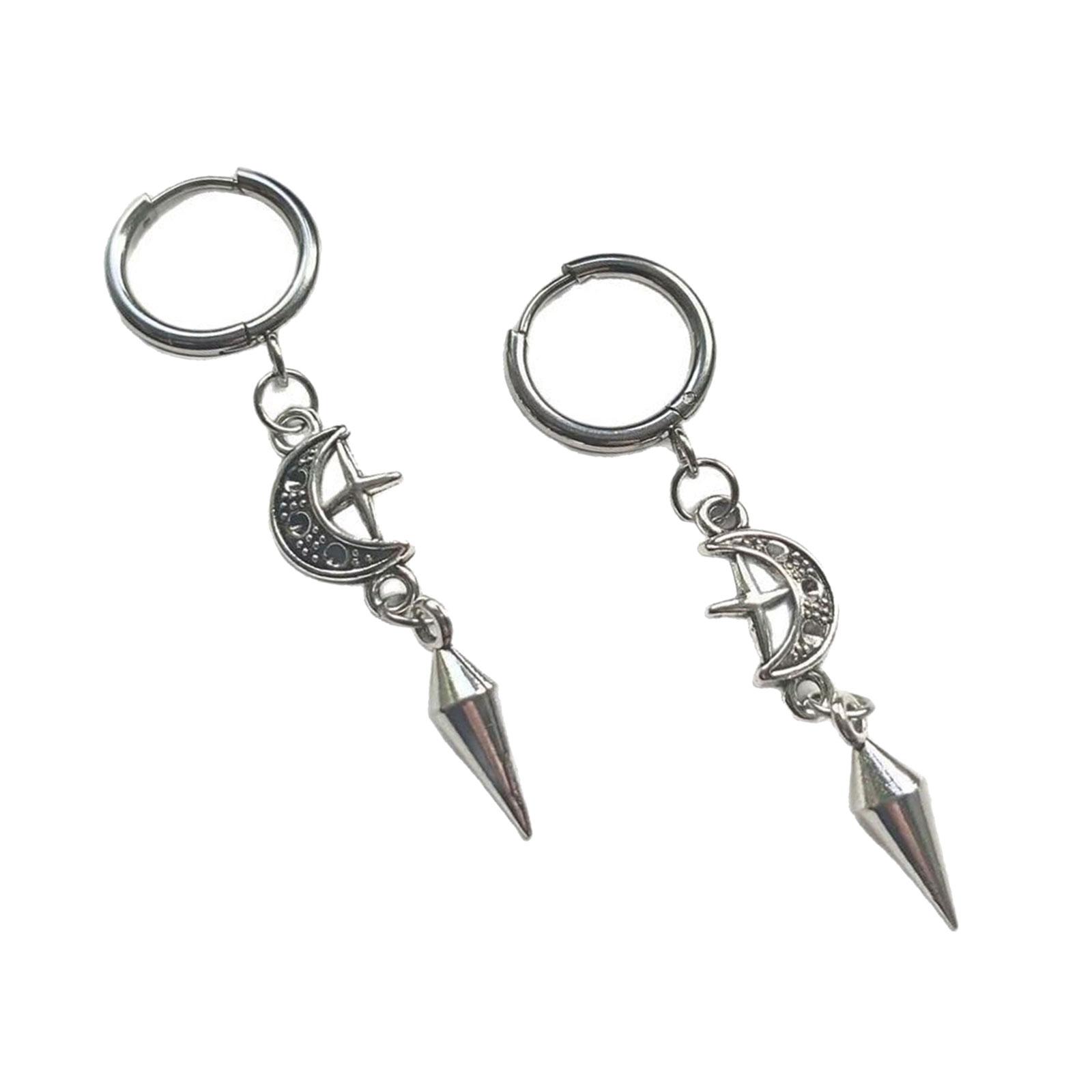 

Готические серьги-шипы с подвесками в виде луны и звезды, удобные серьги-кольца, стильные панк-аксессуары для женщин и мужчин 84