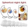 DIY Crystal Epoxy Resin Sphere Mold 3D Multi Size Desktop Ornamental Crafts Making Kit Perforated Ball Hanging Bracket Mirror Si
