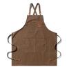 Waterproof Thickened Cotton Denim Apron - Oil and Stain Resistant, Solid Color Design for Household Kitchen Use