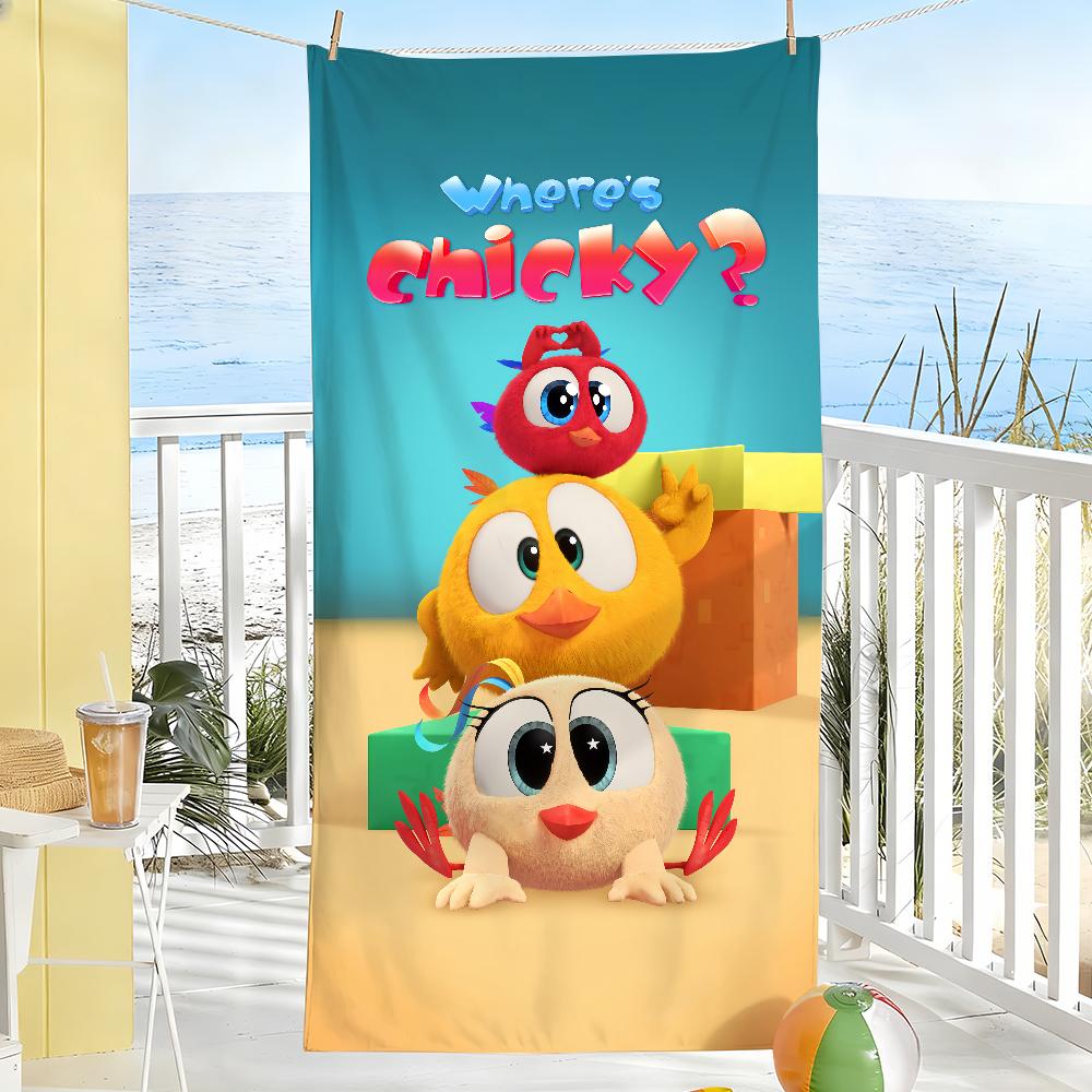

W-Wheres C-ChickyS Cartoon Towel Soft Pool Gift For Travel Gym Shower Camping Quick Dry Sports Large Beach Towels W40*H60(CM)