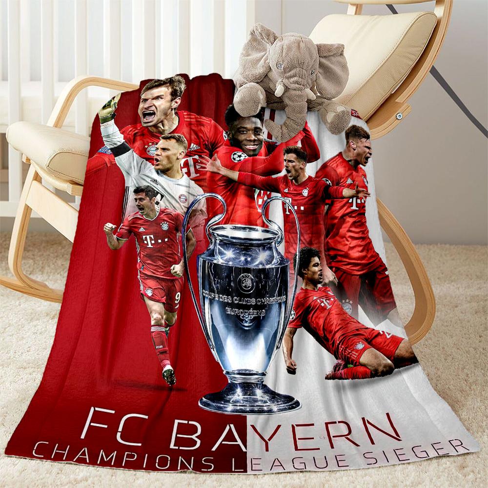 Bayern Munich Blanket Durable Comfort Suitable for Office Seaside Sofa All-Season Use Modern Style Gift for Travel Home Birthdays