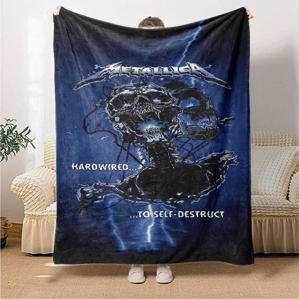 1 Stück Drachen-Gitarre-Themen-Decke Weiche Flanelldecke für alle Jahreszeiten Gemütliche Überwurfdecke mit kräftigem Grafikdruck, Reise- oder Urlaubsgeschenk für Familie & Freunde