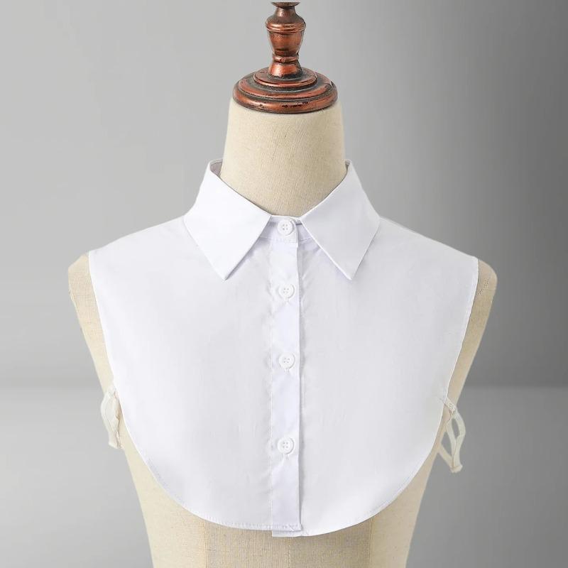 Women's Fashion Cotton Fake Collar for Suits - Minimalist Half-Shirt Style, Versatile & Convenient, Removable Collar