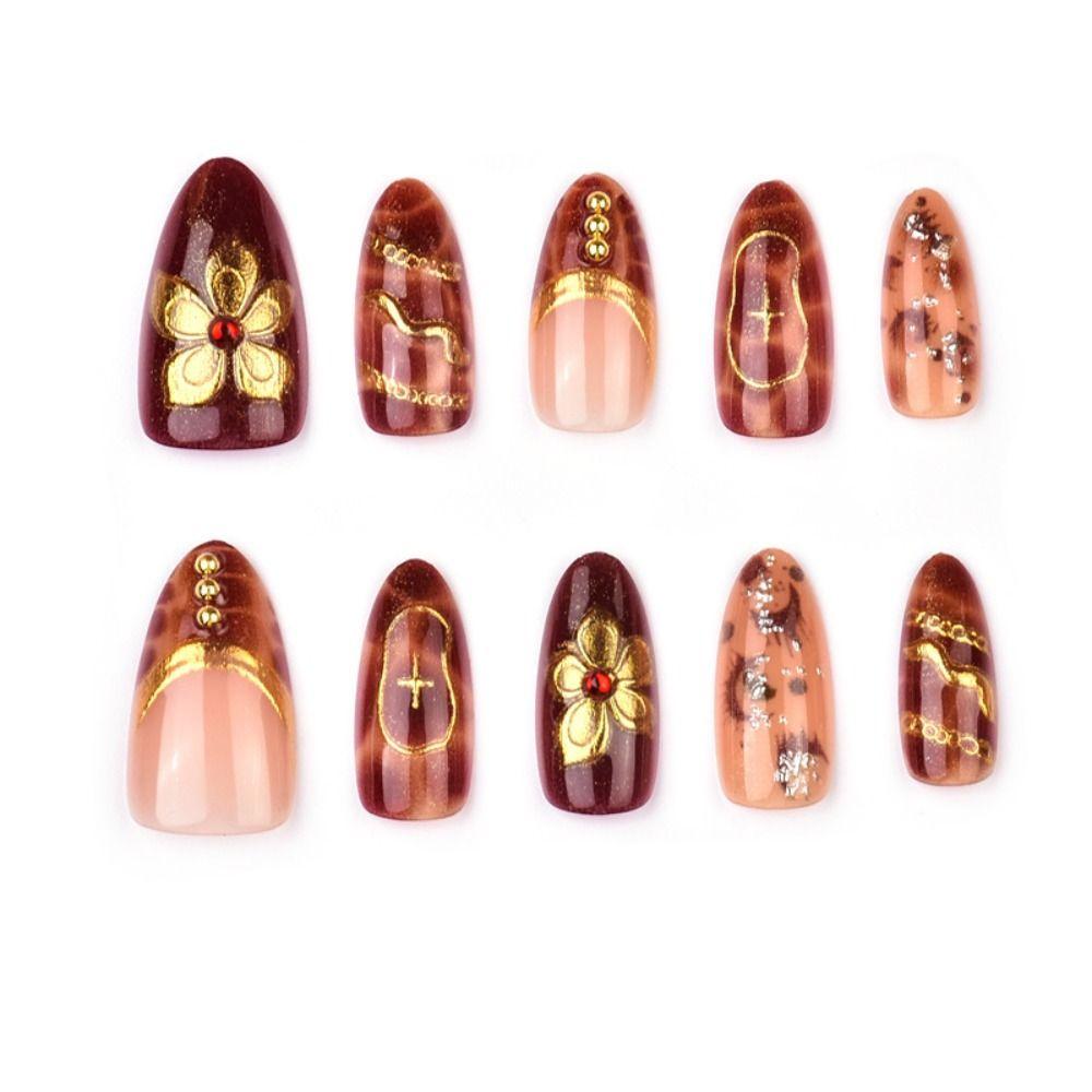 24/30PCS Pearl Bow Nail Decorations Horse Year Nail Art Jewelry New Year False Nails  Nail Art