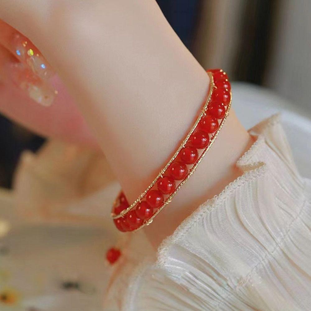 Antique Bracelet Magnetic Bangle Korean Style Bracelets Stone Bead Bracelets Female Hand Chain