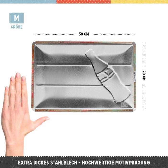 Décoration murale - Coca Cola - Signe de métal - Rouge - 300mm x 200mm - Relief convexe