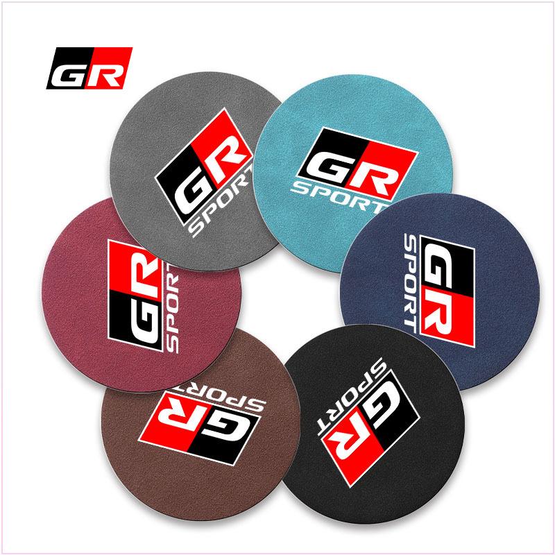 Car Leather Water Coaster Non-Slip Mat Car Bottle Holder Insert Pad for Toyota Corolla TRD GR Yaris Chr Auris RAV4 Land Cruiser Camry Highlander