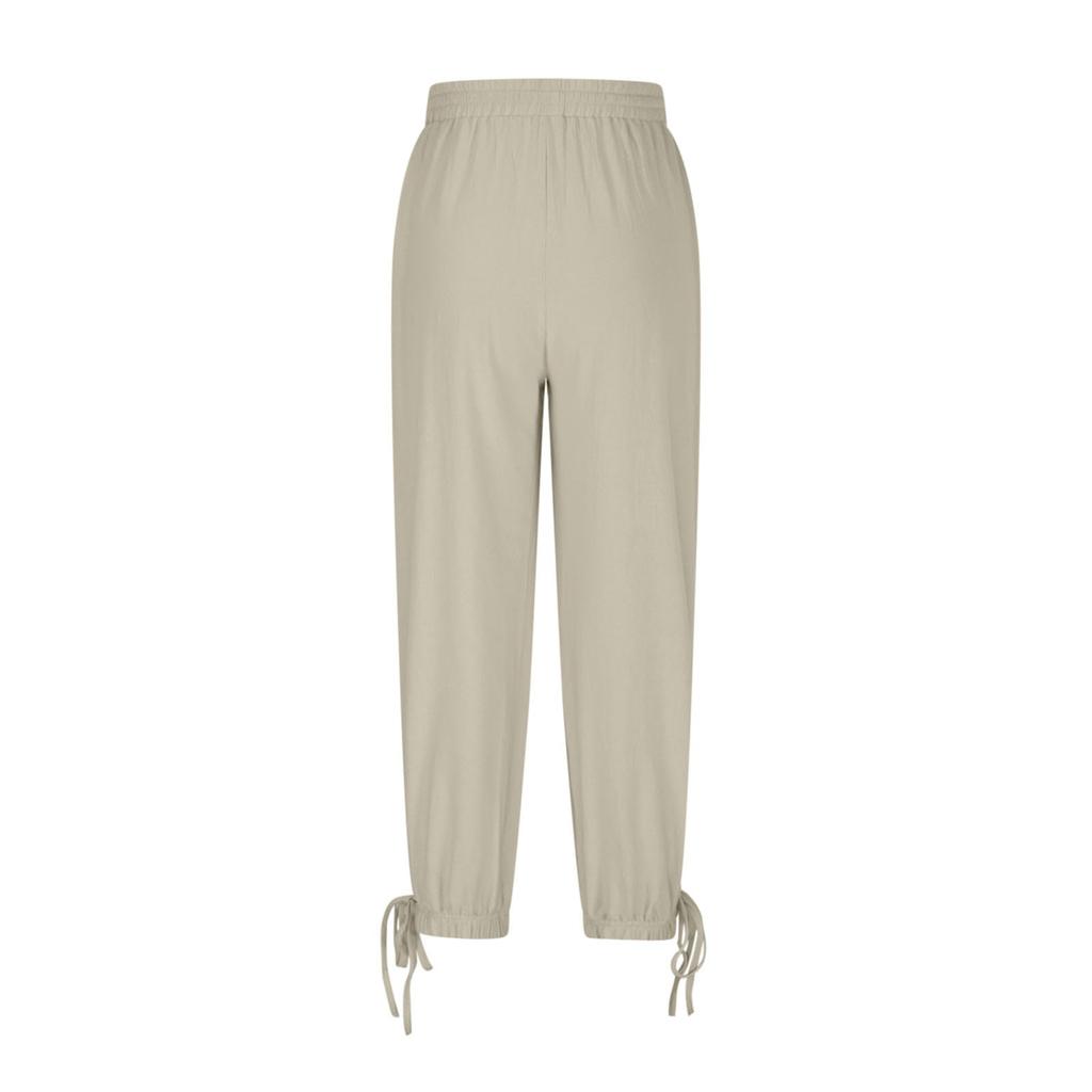 Women's Casual And Fashionable Color Strap Pocket Wide Leg Pants, Cropped Pants, Casual Pants