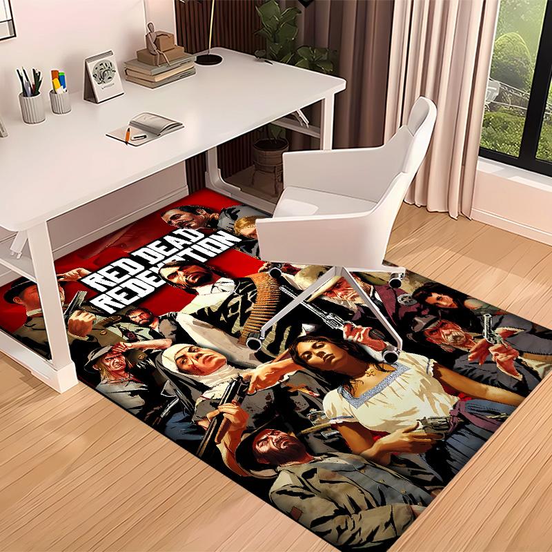 Red Dead Redemption1 Printed Absorbent Washable Carpet, Non-Slip Bathroom Mats, Kitchen Rugs, Yoga Mat,Living Room Entrance, Camping Picnic Rugs