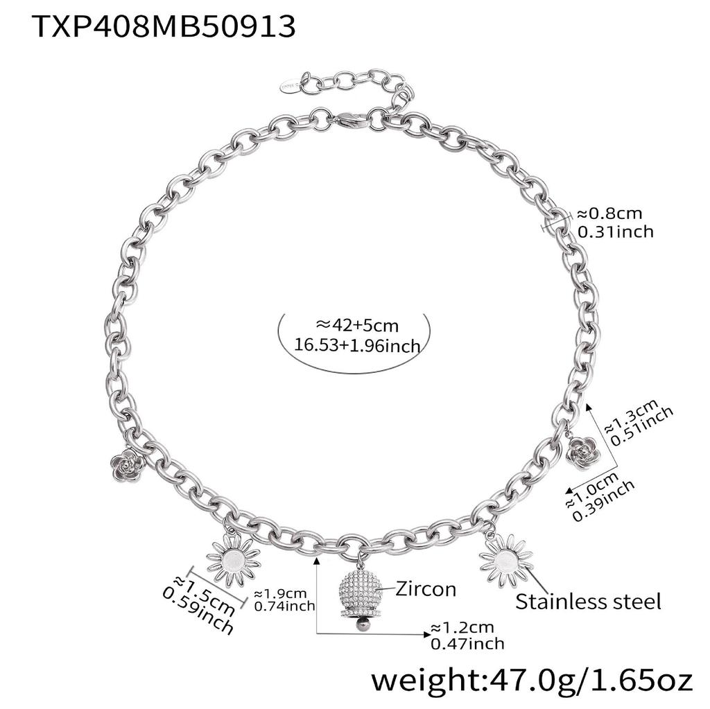 Oumeka 18k Gold-Plated Stainless Steel Jewelry Set: Versatile Pendant, Necklace, and Bracelet.