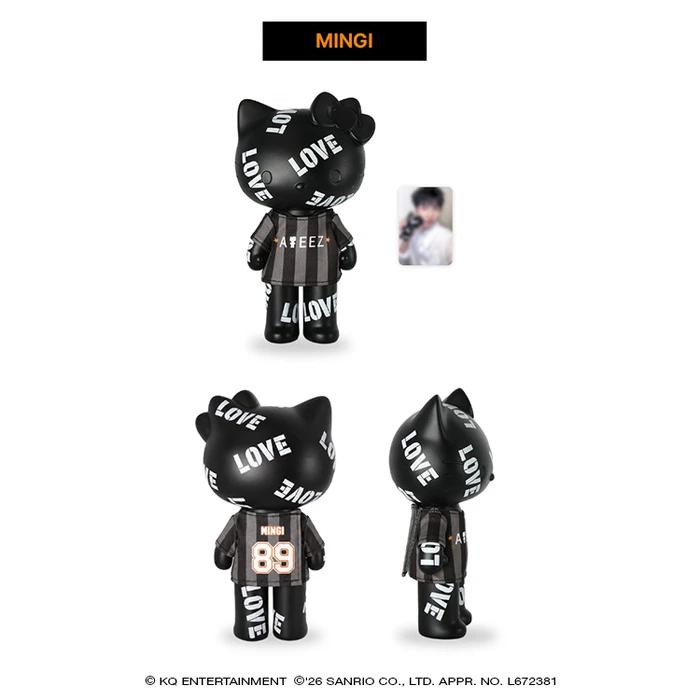 ATEEZ X HELLO KITTY Black Series / Love Figure T-shirt Photo Cards Set / Pre-Order