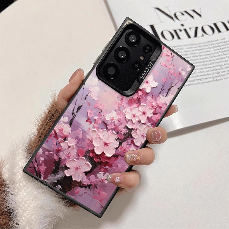 Cherry Blossom Sakura Fashion Soft Phone Case for Samsung Galaxy S24 S25 FE S26 Edge S23 Ultra S22 Plus S21 + Shockproof Cover B
