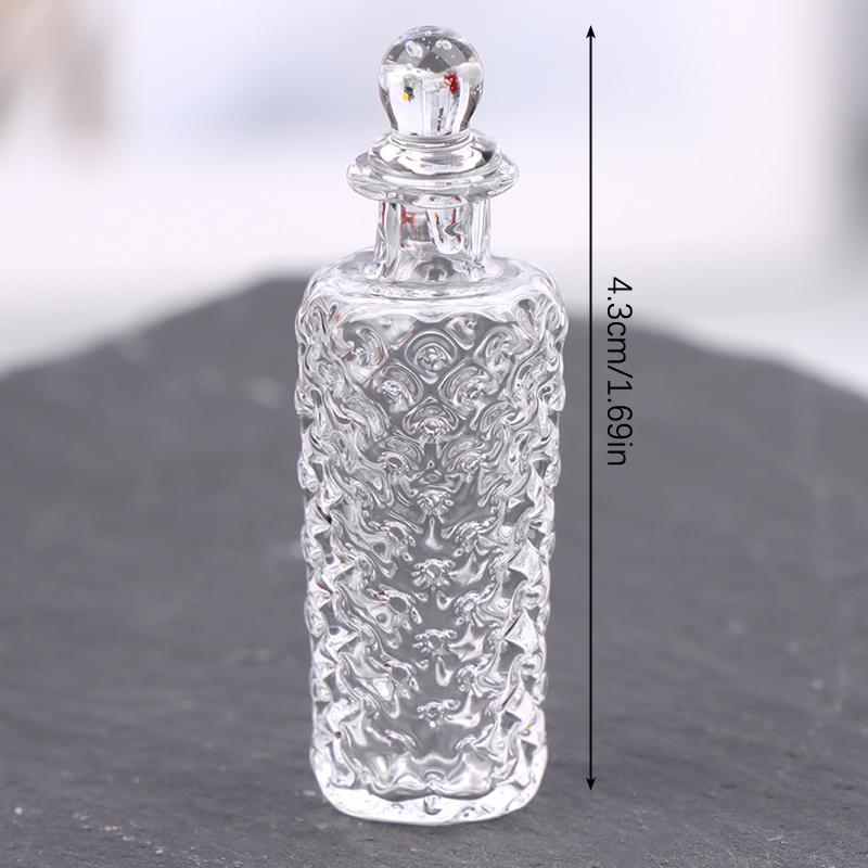 1:12 Dollhouse Miniature Glass Vase Dessert Cup Wine Bottle Wishing Bottle W/Corked Home Decor Toy Doll House Accessories