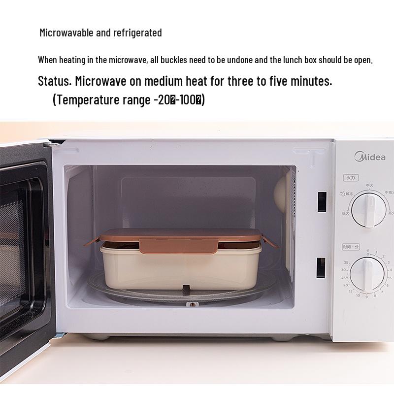 Portable Flip-Top Compartmentalized Microwaveable Bento Lunch Box