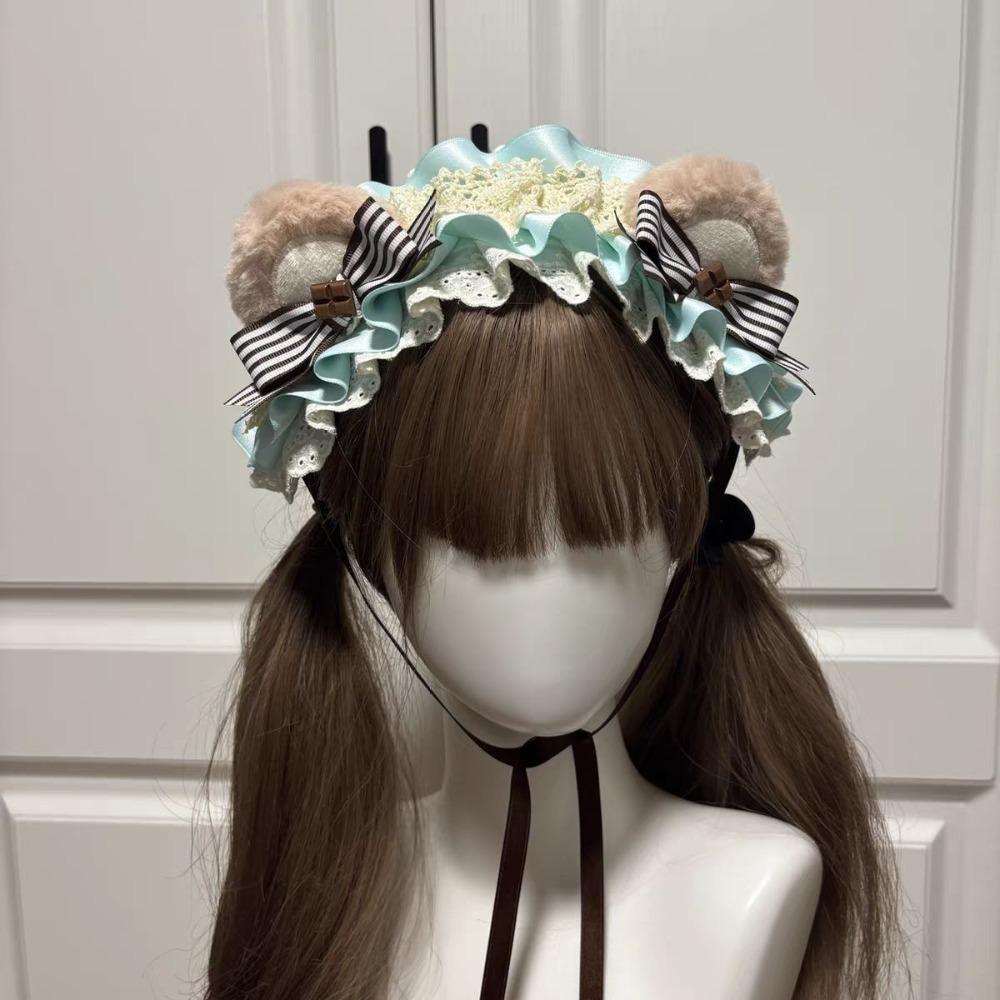 Y2k Cosplay Headdress Rivet Lolita Hair Clip Sweet Lolita Wings Lace Headband Daily