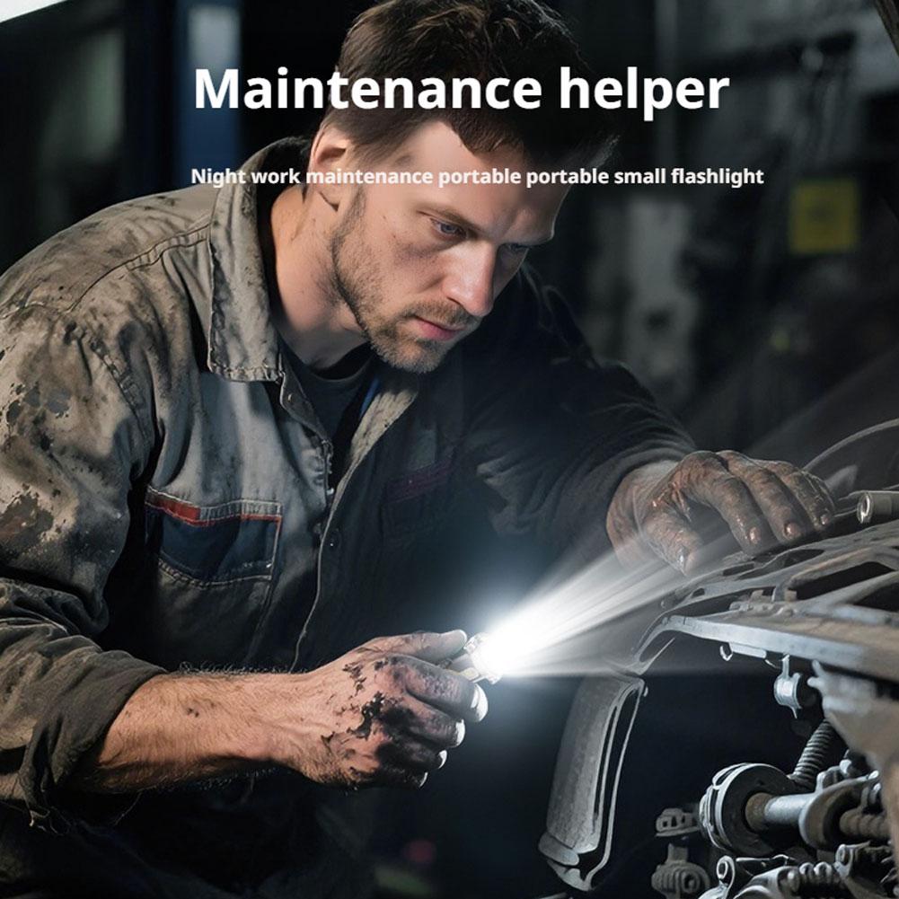 Portable LED Flashlight Keychain Multifunctional Keychain Light USB  Rechargeable waterproof Camping Pocket Lamp for Outdoor USE