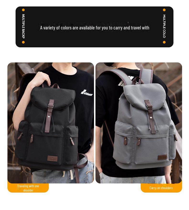Retro Canvas Backpack: Lightweight, Large Capacity Travel Bag for Men, Perfect for College Students and Fashion Enthusiasts