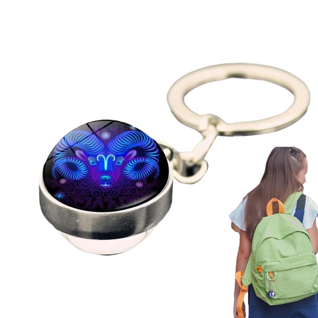 Horoscope Keychain | Fashion Zodiac Backpack Accessories | Glow in the Dark Decorative Pendant