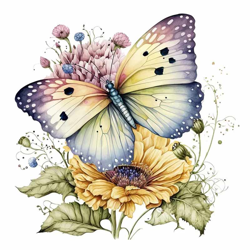 Colorful Butterflies And Flowers Wall Sticker Bathroom Toilet Decor Decals Living Room Cabinet Home Decoration Transparent Waterproof Decals M760