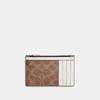 Coach Zip Card Case In Signature Gunmetal Charcoal Black