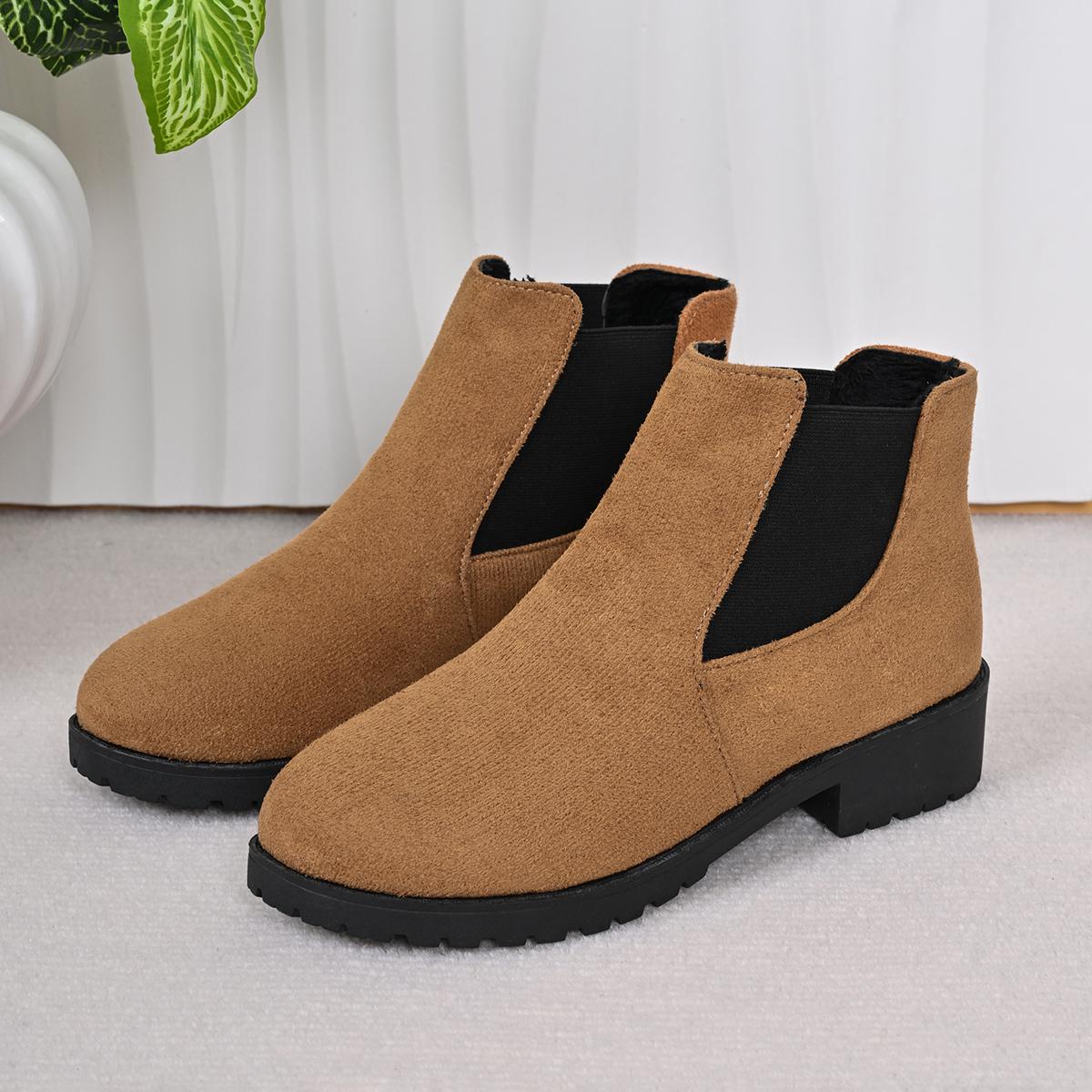 

Женские ботильоны на толстом каблуке и платформе, ботинки в британском стиле, женская обувь на толстой подошве, удобная обувь, осенне-зимние повседневные ботинки челси 38 коричневый