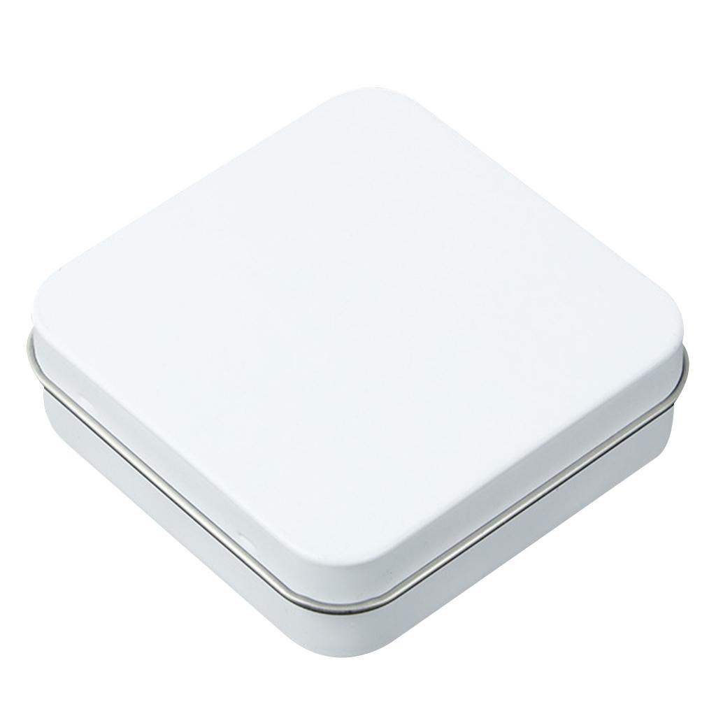 Милые крошечные футляры для хранения, герметичный дизайн, мини-металлическая банка, практичные коробки, контейнеры для ювелирных изделий, конфет, головных уборов, презервативов, всякой всячины белый