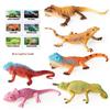 Cross Solid Reptile Model: Cognitive Land Iguana, Chameleon, and Dragon Lizard Ornament with Card