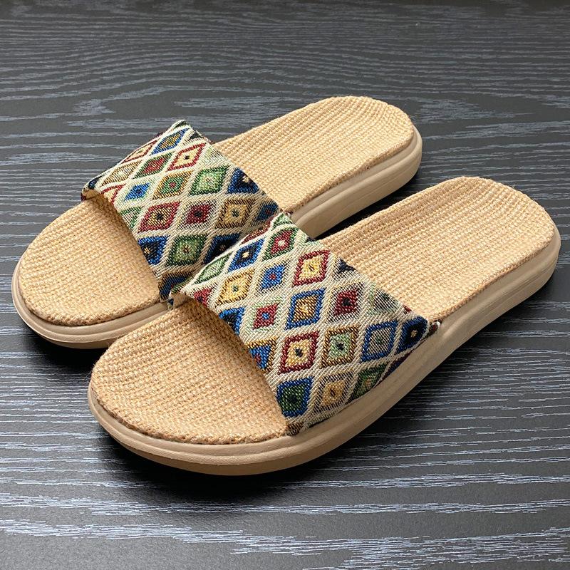 New Thick-Sole Anti-Slip Women's Linen Slippers
