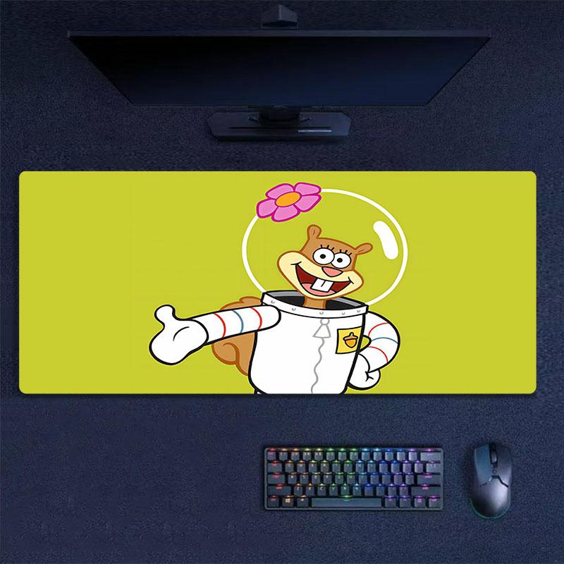 SpongeBob Cartoon Mouse Pad, Large Gaming Desk Mat, Non-slip XXL Mousepad for Laptop & Tablet, Mini PC Playmat with Stitched Edges