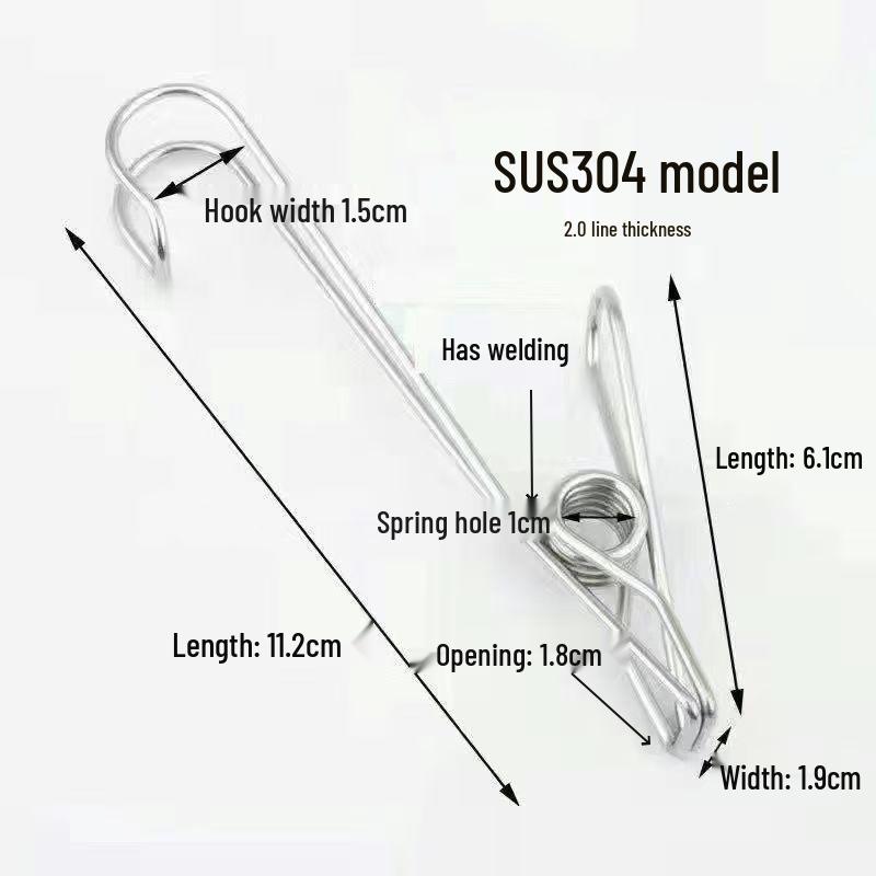 Stainless Steel Sock and Clothes Peg Clips – Windproof Hanger Accessory